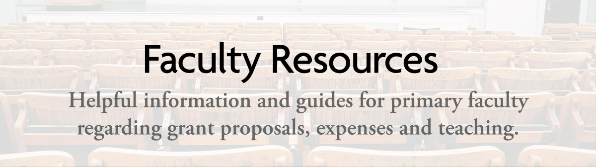 resources for faculty are listed on this page