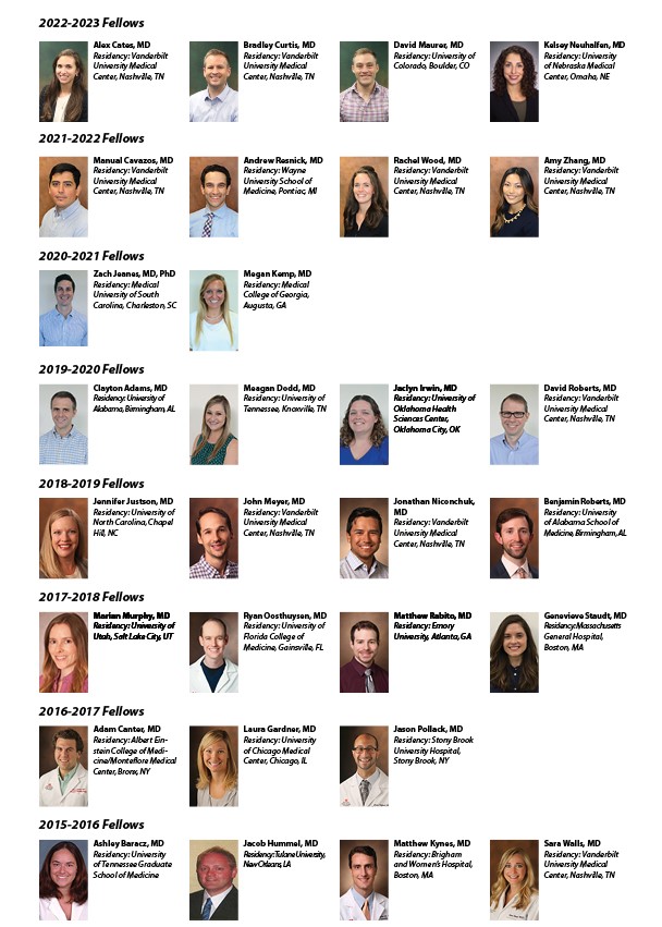 list of pediatric anesthesiology fellows