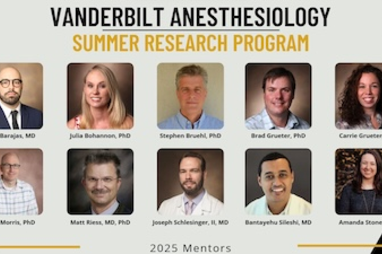 Vanderbilt Anesthesiology Summer Research Program | Department of ...