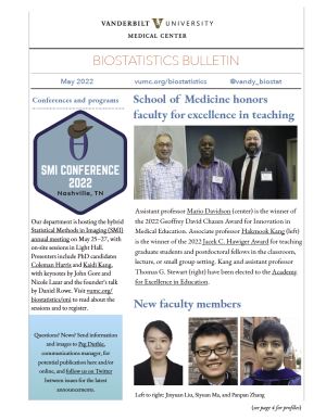 Front page May 2022 Vanderbilt Biostatistics Bulletin