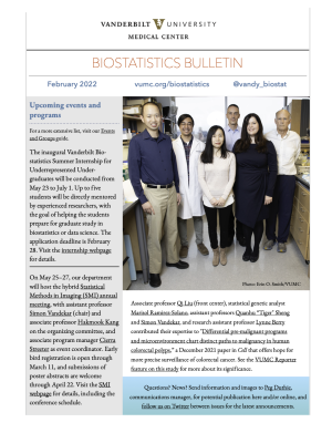 Front page February 2022 Vanderbilt Biostatistics Bulletin