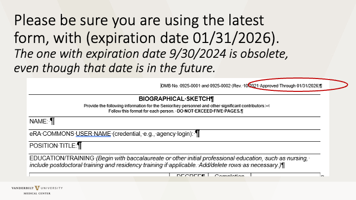Slide with correct expiration date circled