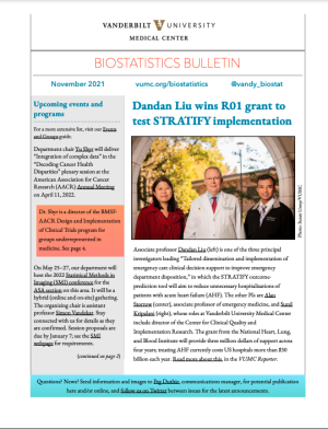 Front page November 2021 Vanderbilt Biostatistics Bulletin