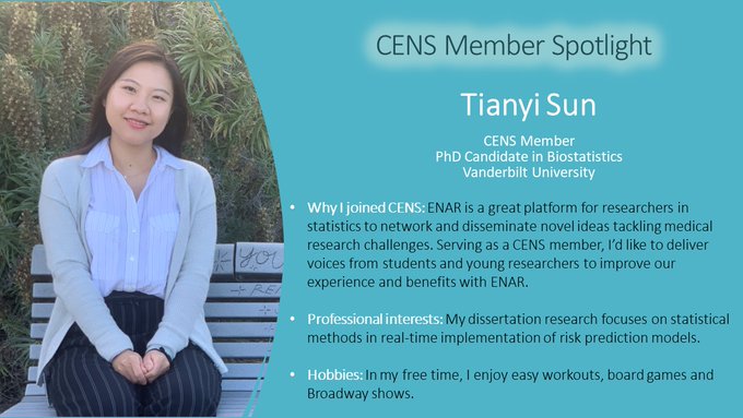 Tianyi Sun ENAR spotlight with photo and short interview