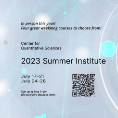 Summer Institute ad tile with QR code for more info