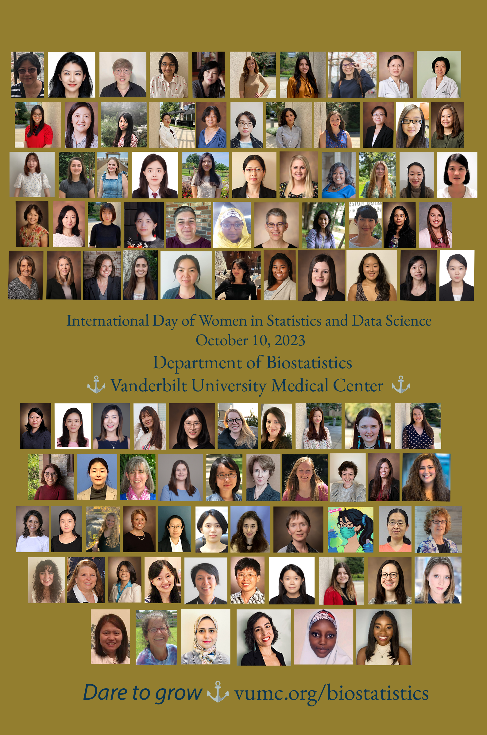 poster with headshots of department women
