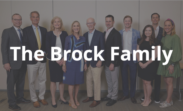 Photo of the Brock family with the text "The Brock Family" overlayed