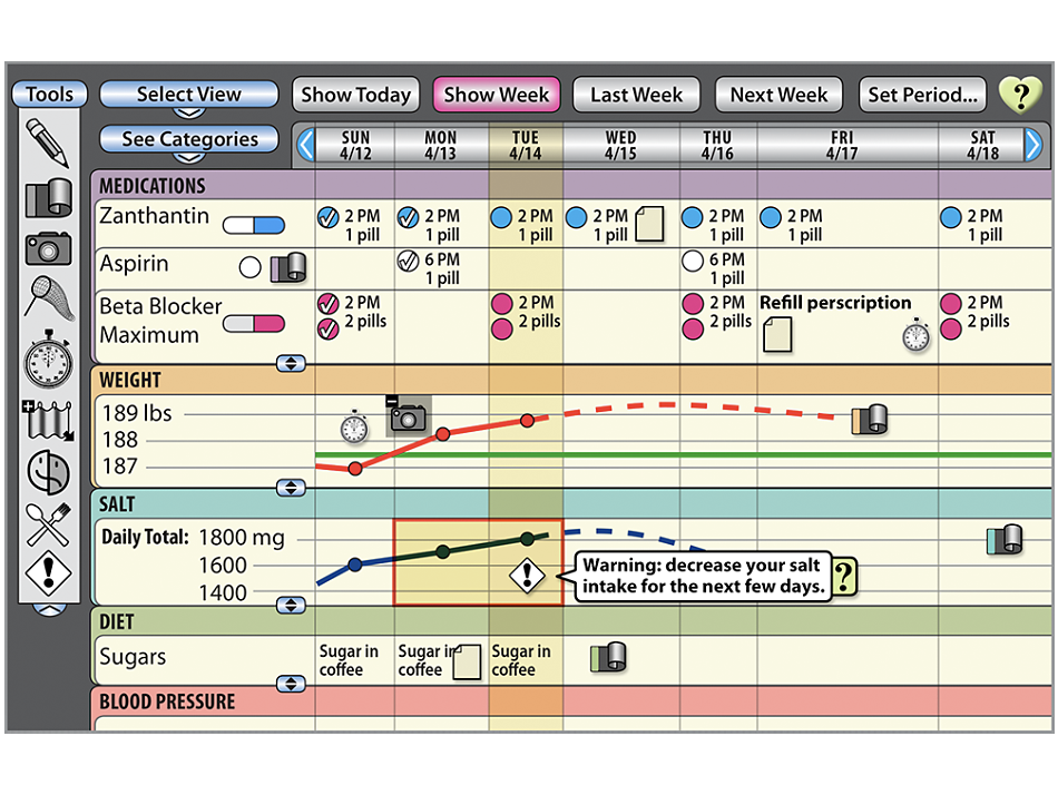 Medication and health management app user interface