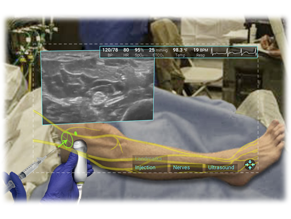 Headset interface for augmented reality surgical guidance appviewport