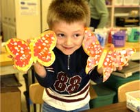 kid with butterflies