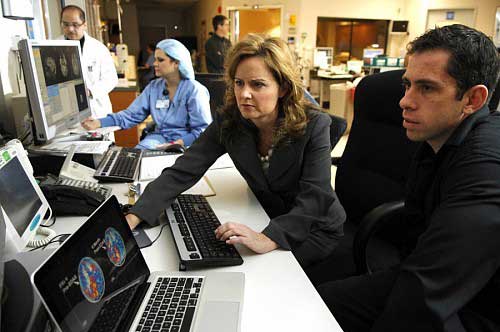 manus and megan looking at brain images