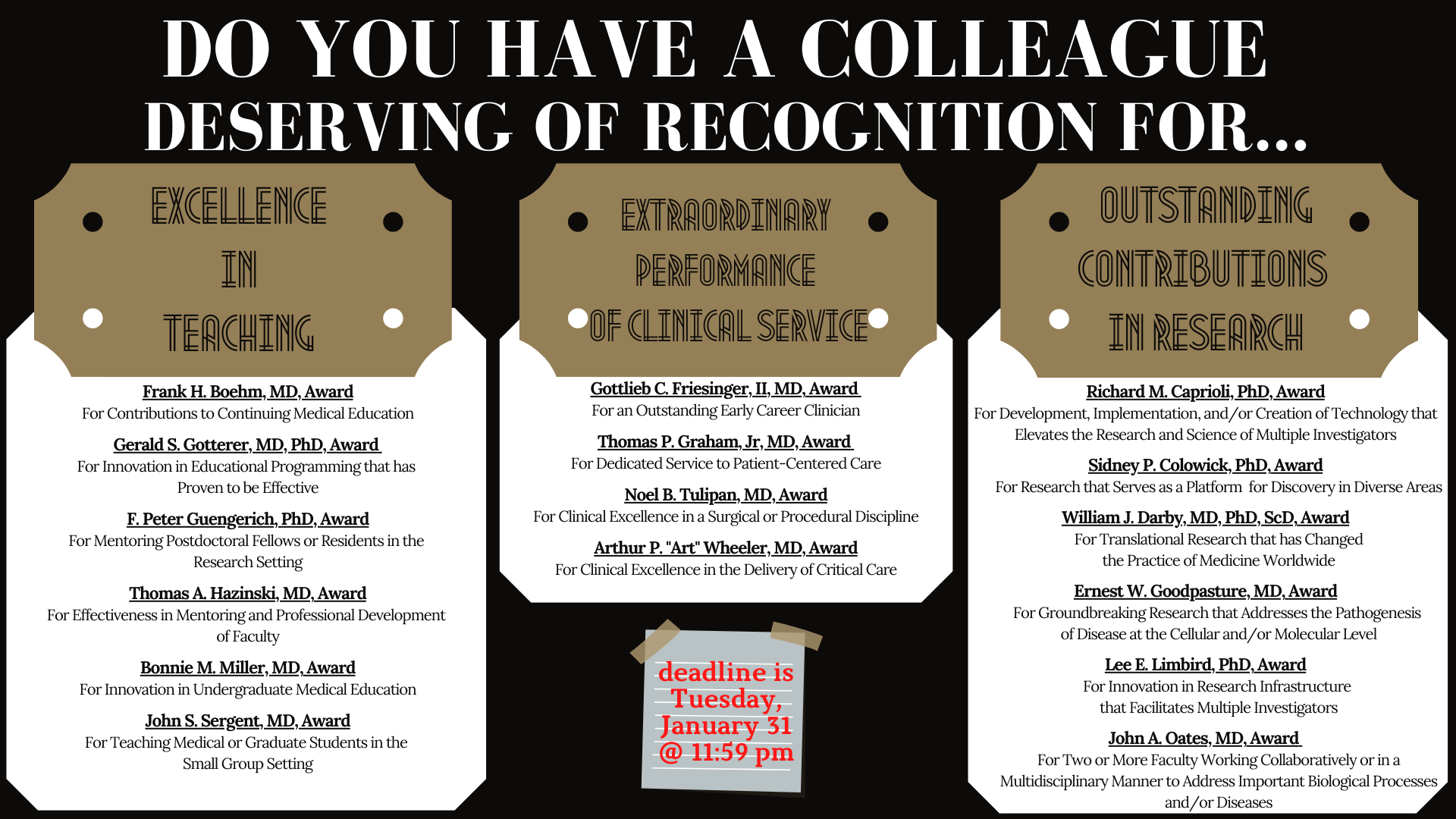 Nomination process faculty affairs career development