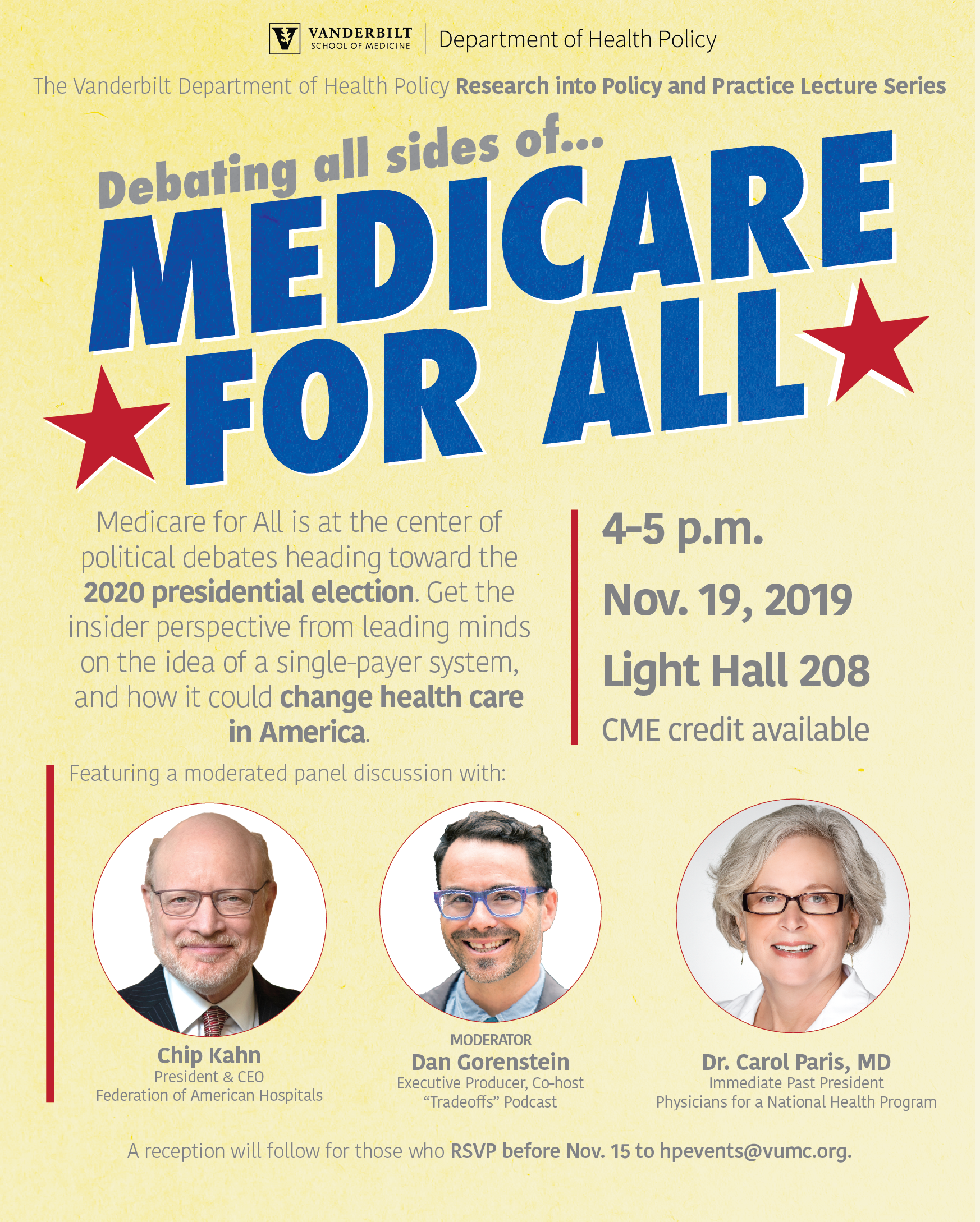 Fall 2019 RIPPL lecture series on Medicare For All.