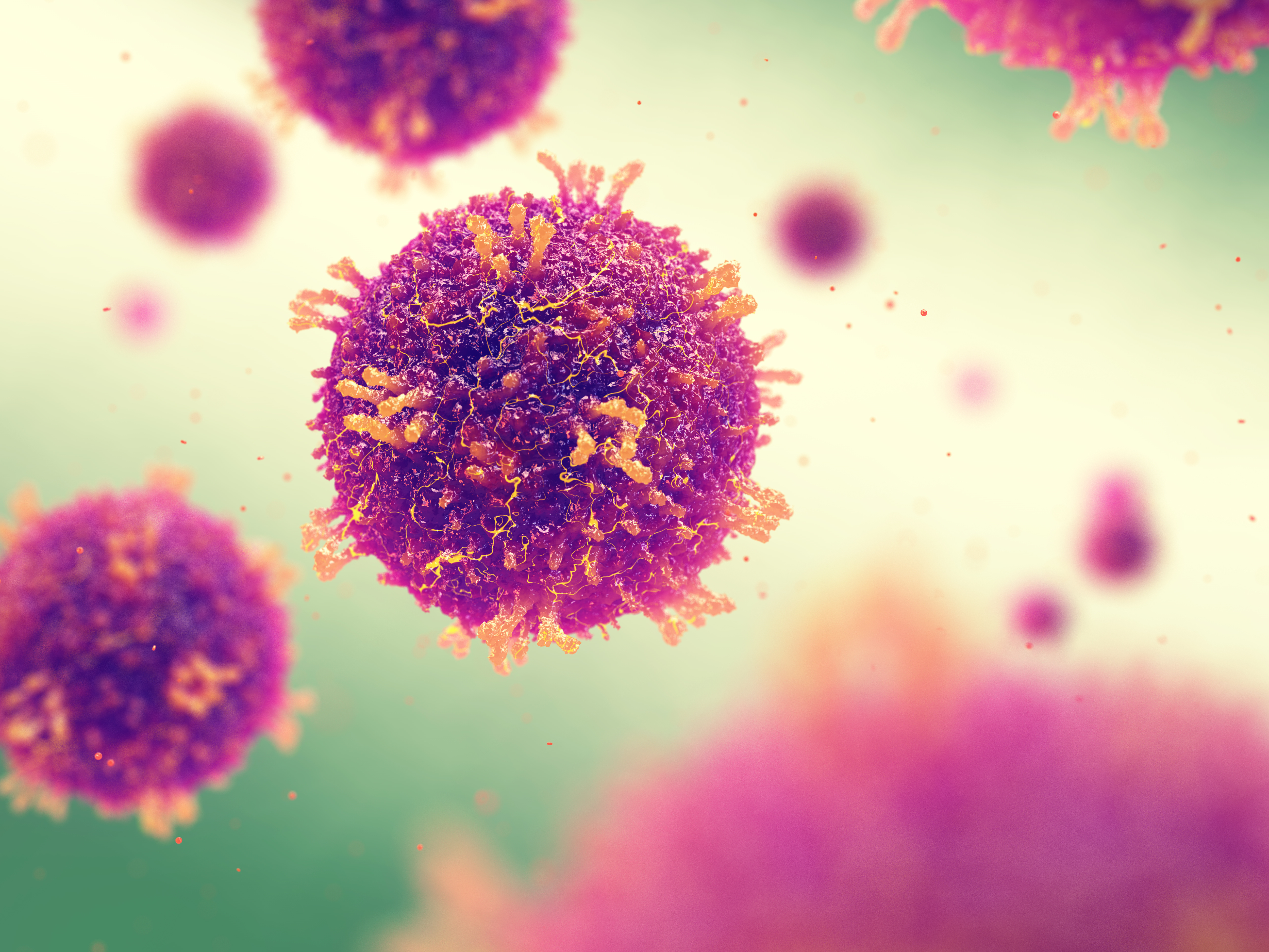 Computer generated image of measles virus. 