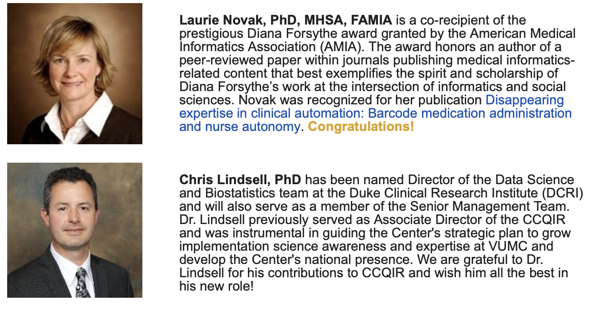 Laurie Novak and Chris Lindsell Accolade