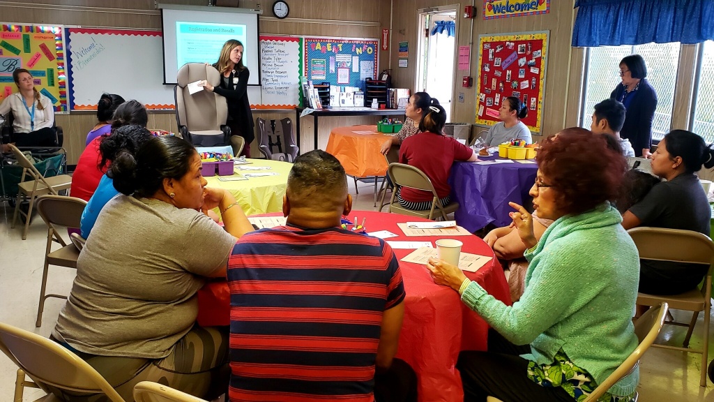 room of parents learning about car seats