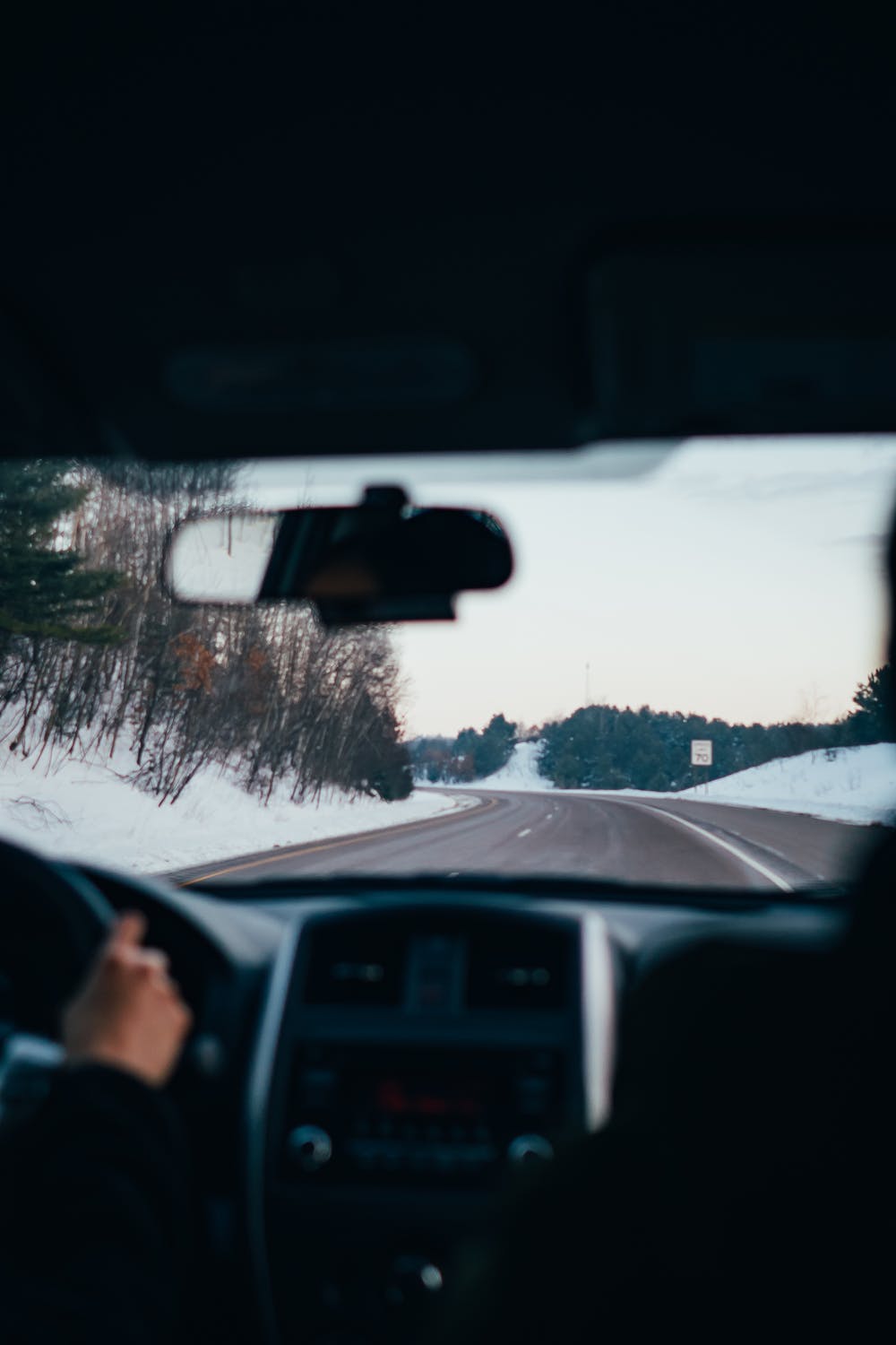 driver in cold weather and snow