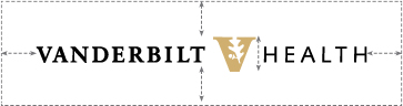 Vanderbilt University Medical Center logo with clear space markers showing
