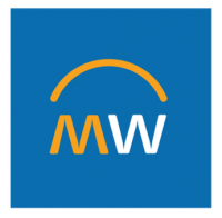 Blue logo with MW