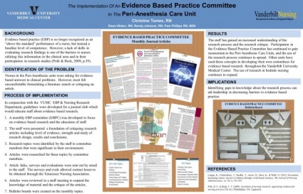 The Implementation of an Evidence Based Practice Community.