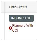 RSS dashboard Planners with COI alert