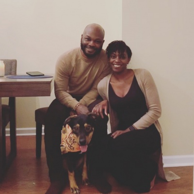 Tiwa and husband with dog