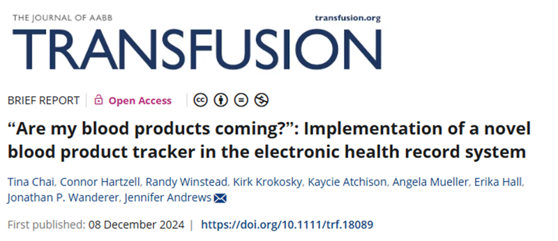 Blood tracker publication