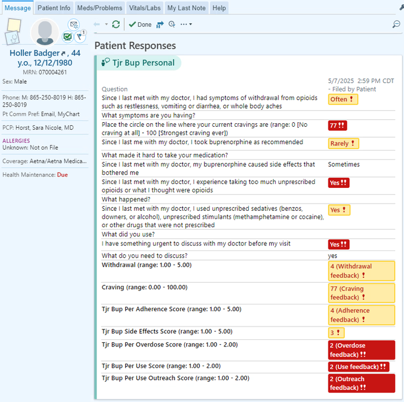 Measurement based care tool