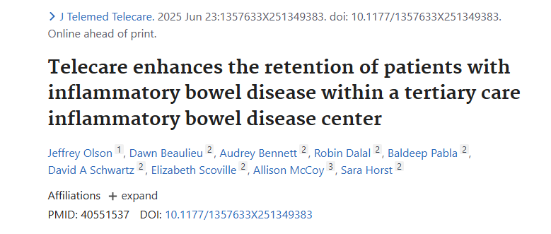 Telehealth IBD outcomes data