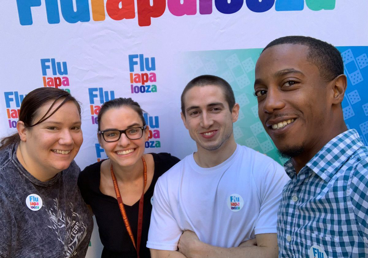 L to R: Abbey Toren (Research Assistant), Maggie Axelrod (Graduate Student), Derek Franklin, Ph.D. (Postdoctoral Fellow), Jamaal James, Ph.D. (Postdoctoral Fellow) in Balko Lab